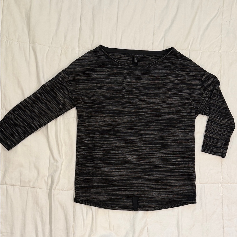 White House Black Market black/thin cream striped shirt 

3/4 sleeves

Worn once